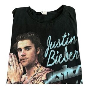 Justin Bieber Justice World Tour 2022 Concert T-Shirt Black Size L